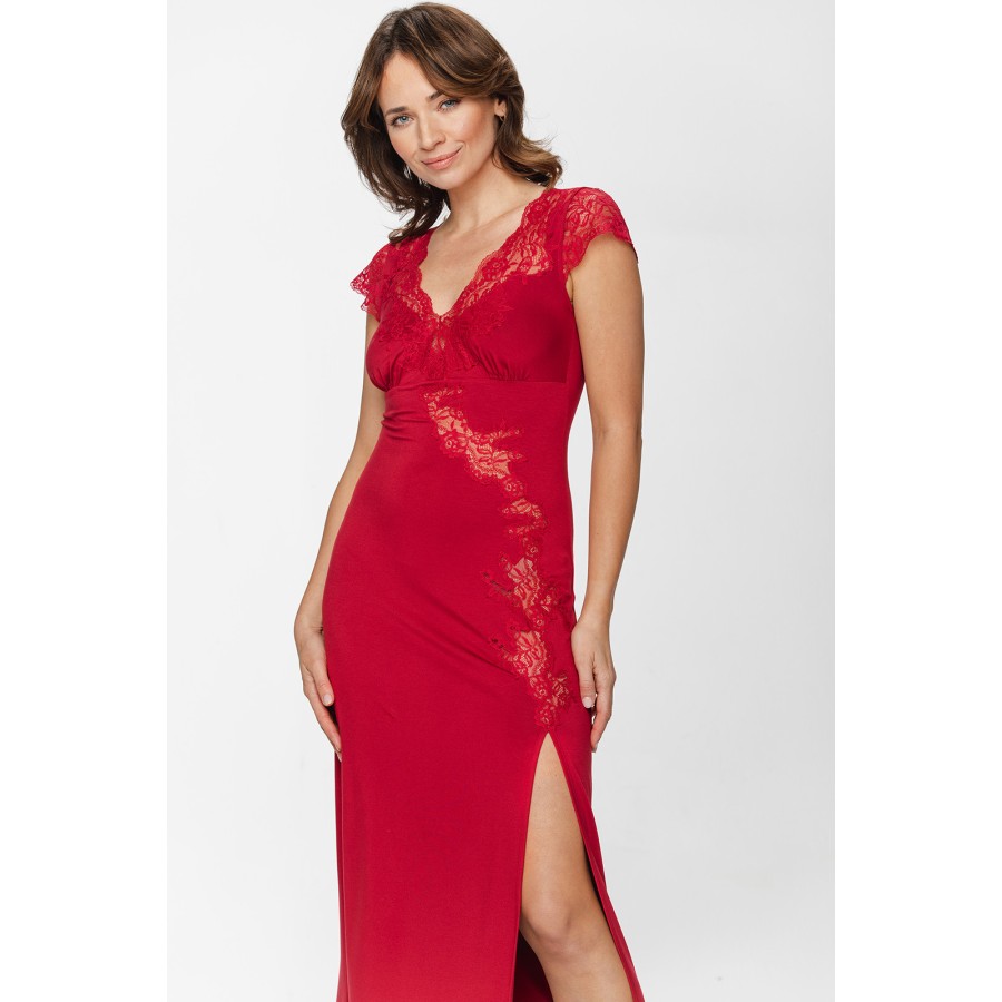 Camisón largo ajustado micromodal elastano negro espalda